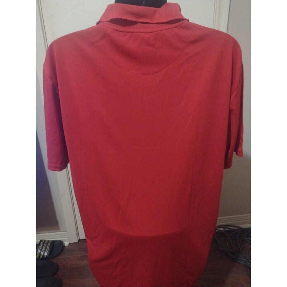 New NWT Men's Galaxy Size 3XL Solid Red Short Sleeve Polo Shirt Moisture Wicking - Picture 6 of 9